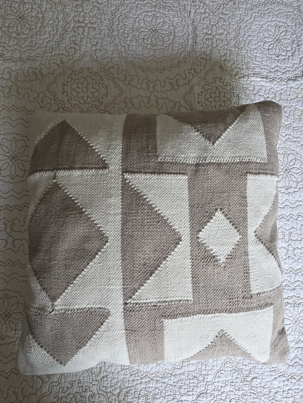 Article Geometric Accent Pillow - Cream and Tan